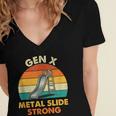 Gen X Slide Strong Generation X Gen Xer Nostalgia Women's Jersey Short Sleeve Deep V-Neck Tshirt