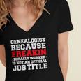 Genealogist Miracle Worker Genealogy Graduation Women's Jersey Short Sleeve Deep V-Neck Tshirt