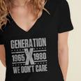 Generation X We Don't Care Gen X Gen Xer Nostalgia Women's Jersey Short Sleeve Deep V-Neck Tshirt Generation X We Don't Care Gen X Gen Xer Nostalgia Women's Jersey Short Sleeve Deep V-Neck Tshirt