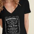 Generation X Old Brand Gen X Gen Xer Nostalgia Women's Jersey Short Sleeve Deep V-Neck Tshirt