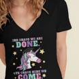 Girls 3rd Grade Graduation Magical Unicorn Women's Jersey Short Sleeve Deep V-Neck Tshirt