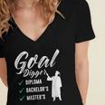 Goal Digger Diploma Master s Bachelor s Master Graduation Women's Jersey Short Sleeve Deep V-Neck Tshirt