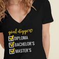 Goal Digger Inspirational Quotes Master's Degree Graduation Women's Jersey Short Sleeve Deep V-Neck Tshirt