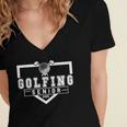 Golf Senior Night Golf Senior 2025 Graduation 6 Women's Jersey Short Sleeve Deep V-Neck Tshirt
