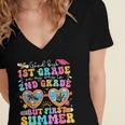 Goodbye 1st Grade Graduation To 2nd Grade But First Summer Women's Jersey Short Sleeve Deep V-Neck Tshirt