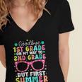 Goodbye 1st Grade Graduation To Second Grade First Summer Women's Jersey Short Sleeve Deep V-Neck Tshirt