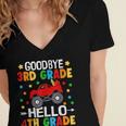 Goodbye 3rd Grade Hello 4th Grade Graduation 2024 Women's Jersey Short Sleeve Deep V-Neck Tshirt
