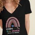 Goodbye 5TH Grade Graduation 2024 Hello 6TH Grade Rainbow Women's Jersey Short Sleeve Deep V-Neck Tshirt