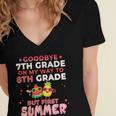Goodbye 7th Grade Graduation To 8th Grade Hello Summer Women's Jersey Short Sleeve Deep V-Neck Tshirt