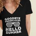 Goodbye Kindergarten Hello Summer Shirt Boy Girl Graduation Women's Jersey Short Sleeve Deep V-Neck Tshirt