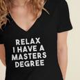 Grad School Graduation For Him Her Masters Degree Women's Jersey Short Sleeve Deep V-Neck Tshirt