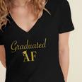 GradShirt For Women Graduated AF Graduation GIft Women's Jersey Short Sleeve Deep V-Neck Tshirt