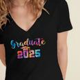 Graduate 2025 Tie Dye Graduation 2025 Class Of 2025 Senior Women's Jersey Short Sleeve Deep V-Neck Tshirt