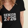 Graduate Senior Class Of 2026 Graduation American Football Women's Jersey Short Sleeve Deep V-Neck Tshirt