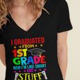 I Graduated From 1st Grade Graduation Matching Student Women's Jersey Short Sleeve Deep V-Neck Tshirt