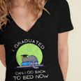 I Graduated Can I Go Back To Bed Now Cat Graduation For Men Women Girls Kids Women's Jersey Short Sleeve Deep V-Neck Tshirt