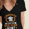 I Graduated Can I Go Back To Bed Now Graduation Women's Jersey Short Sleeve Deep V-Neck Tshirt