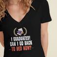 I Graduated Can I Go Back To Bed Graduation Women's Jersey Short Sleeve Deep V-Neck Tshirt