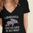 I Graduated Can I Go Back To Bed Now Koala Bear Graduation Women's Jersey Short Sleeve Deep V-Neck Tshirt
