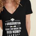 I Graduated Can I Go Back To Bed Now School Graduation Women's Jersey Short Sleeve Deep V-Neck Tshirt