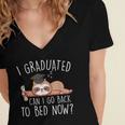 I Graduated Can I Go Back To Bed Now Shirts Graduation Women's Jersey Short Sleeve Deep V-Neck Tshirt