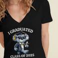 I Graduated Graduate Class Of 2025 Koala Graduation Women's Jersey Short Sleeve Deep V-Neck Tshirt