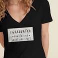 I Graduated Now I'm Like Smart & Stuff Tee Graduation Shirts Women's Jersey Short Sleeve Deep V-Neck Tshirt