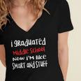 I Graduated Middle School Graduation Women's Jersey Short Sleeve Deep V-Neck Tshirt