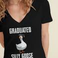 Graduated Silly Goose Student Graduation 2026 Grad Women's Jersey Short Sleeve Deep V-Neck Tshirt