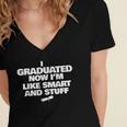 I Graduated Smart And Stuff Funny Graduation Shirt Women's Jersey Short Sleeve Deep V-Neck Tshirt