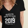 Graduated Top Of The Class 2019 Home School Graduation Shirt Women's Jersey Short Sleeve Deep V-Neck Tshirt