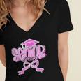 Graduation 2026 Senior 2026 Class Of 2026 Coquette Pink Girl Women's Jersey Short Sleeve Deep V-Neck Tshirt