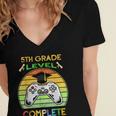 Graduation 5th Grade Level Complete Gamer Class 2021 Gaming Women's Jersey Short Sleeve Deep V-Neck Tshirt