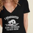 Graduation Animal Zoo Panda Bear I Graduated Panda Student Women's Jersey Short Sleeve Deep V-Neck Tshirt