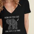 Graduation Apparel How To Eat Elephant One Bite At A Time Women's Jersey Short Sleeve Deep V-Neck Tshirt