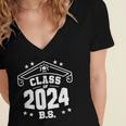 Graduation BS Class Of 2024 Grad Congratulations Graduate Women's Jersey Short Sleeve Deep V-Neck Tshirt