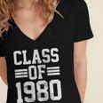 Graduation Class 1980 Women's Jersey Short Sleeve Deep V-Neck Tshirt