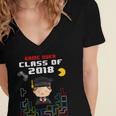 Graduation Class Of 2018 Game Over 8-Bit Gamer Women's Jersey Short Sleeve Deep V-Neck Tshirt
