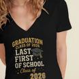 Graduation Class Of 2026 My Last First Day Of School Senior Women's Jersey Short Sleeve Deep V-Neck Tshirt