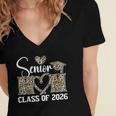 Graduation Class Of 2026 Senior Mom 2026 Women's Jersey Short Sleeve Deep V-Neck Tshirt