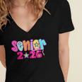 Graduation Class Of 2026 Senior Pink Coquette Bow 2026 Grade Women's Jersey Short Sleeve Deep V-Neck Tshirt