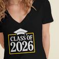 Graduation Class Of 2026 Senior 2026 Women's Jersey Short Sleeve Deep V-Neck Tshirt