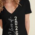 Graduation Class Of 2026 Women's Jersey Short Sleeve Deep V-Neck Tshirt
