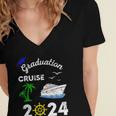 Graduation Cruise 2024 Ship Boat Vacation Summer Vacation Men Women Kids Women's Jersey Short Sleeve Deep V-Neck Tshirt