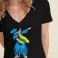 Graduation Dabbing 2018 Graduate Women's Jersey Short Sleeve Deep V-Neck Tshirt