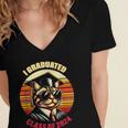 Graduation Day 2024 Graduate For School Degree College Cat Men Women Women's Jersey Short Sleeve Deep V-Neck Tshirt