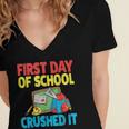 Graduation First Day Of School Crushed It Women's Jersey Short Sleeve Deep V-Neck Tshirt