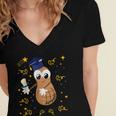 Graduation Flossing Peanut OIT Women's Jersey Short Sleeve Deep V-Neck Tshirt