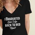 Graduation For Her I Graduated Can I Go Back To Bed Now Women's Jersey Short Sleeve Deep V-Neck Tshirt
