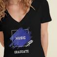 Graduation Graduated Music Degree University College Student Women's Jersey Short Sleeve Deep V-Neck Tshirt
